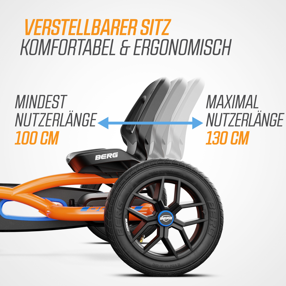 BERG Gokart Buddy B-Orange 2.0 (Facelift) inkl. Trailer L